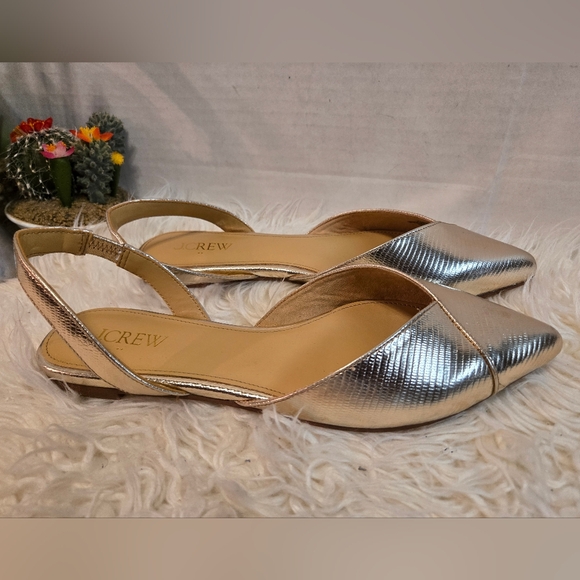 J. Crew Silver and Gold Slingback Flats - Picture 3 of 9
